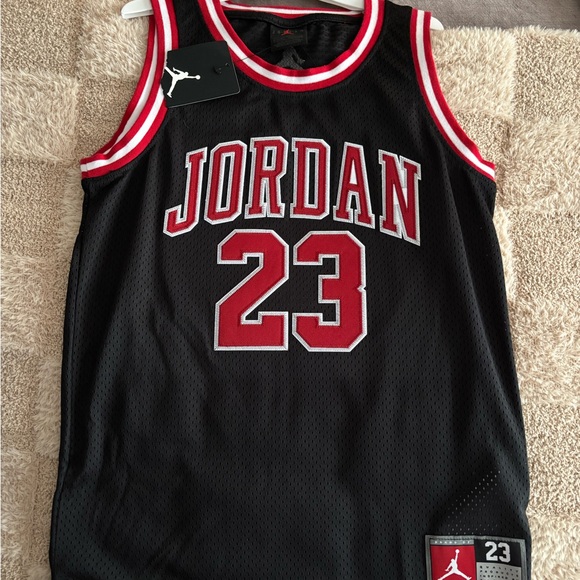 Jordan Black Jersey with Red and White Trim